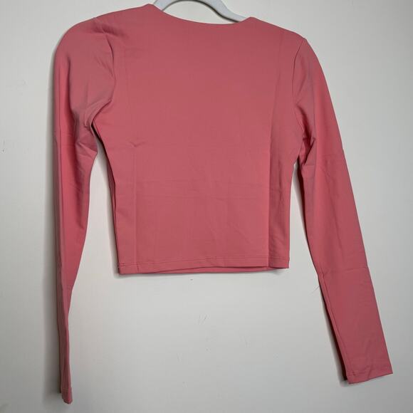Susana Monaco Long Sleeves Stretch Crop Top Lotus NWT Size Large - Picture 5 of 8